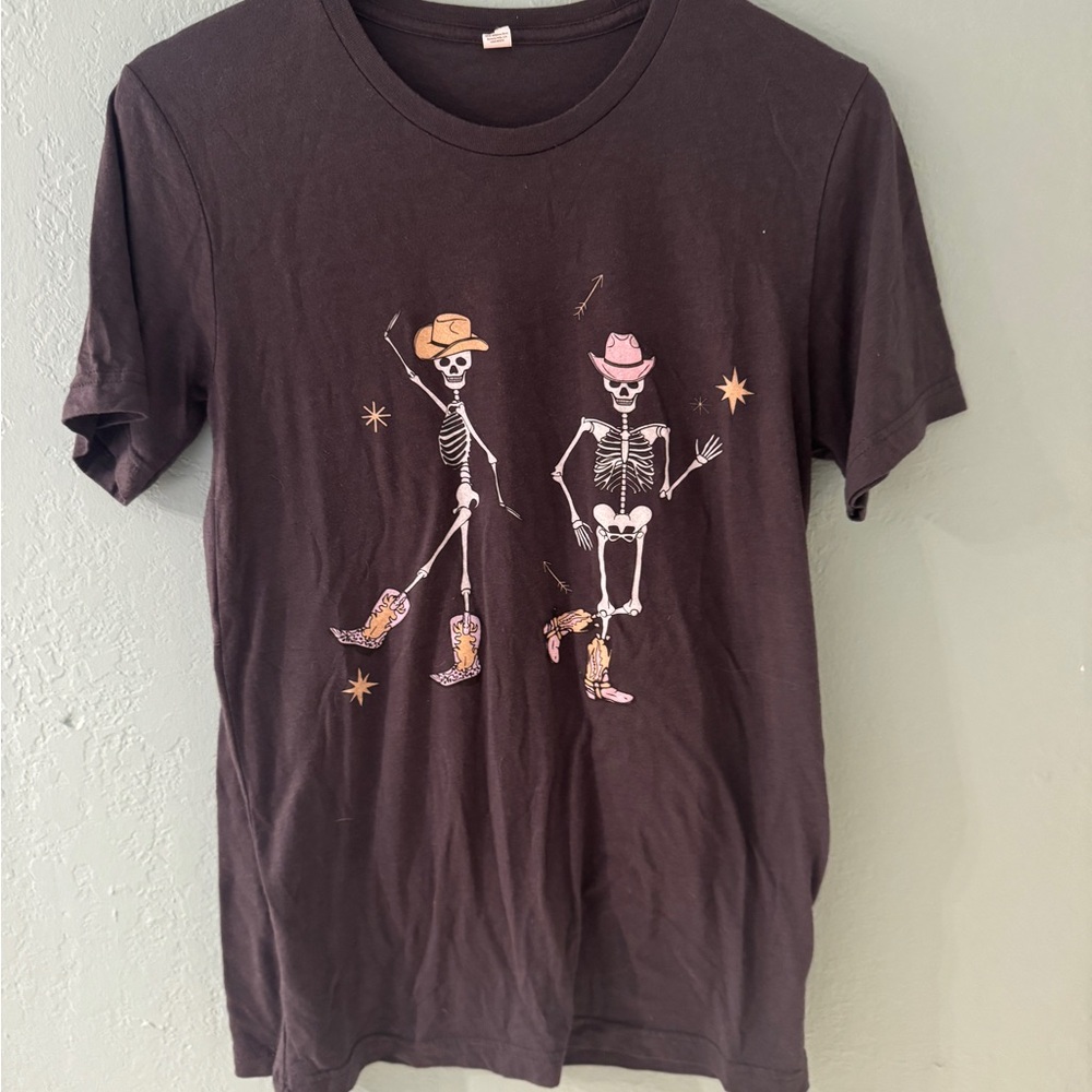 Black and Pink Graphic Short Sleeve Tee Skeleton | Day of the Dead